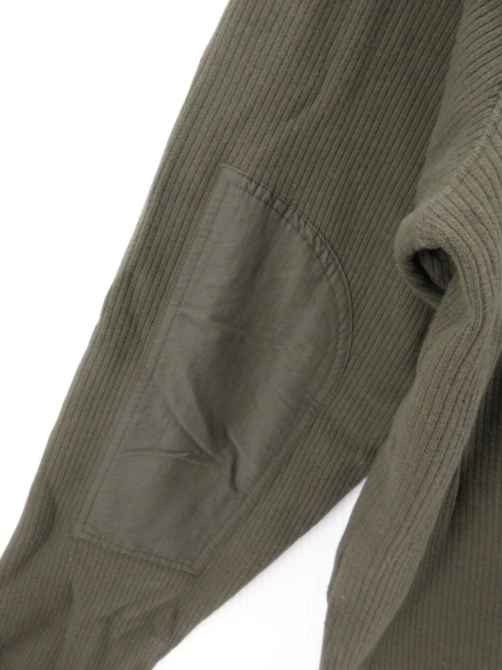 VGT Eddie Bauer Sweater Large Legend 1/4 Zip Military Elbow Patches